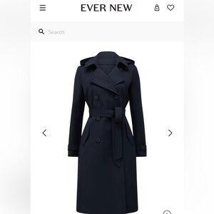 Ever New Maggie Hooded Water Resistant Trench in Navy Blue (new without tags)